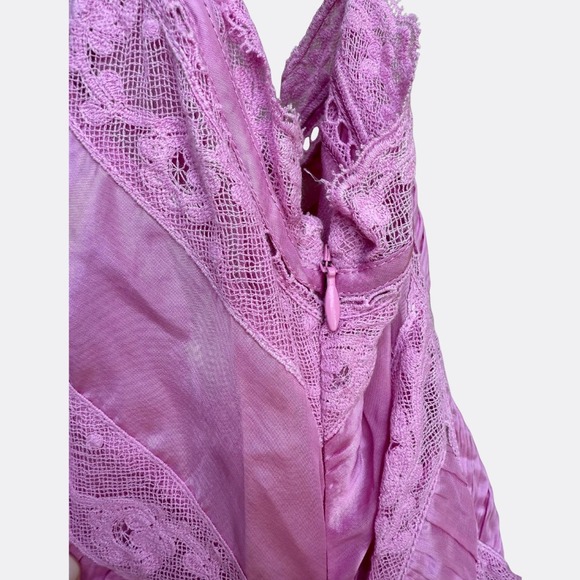 LoveShackFancy Joanne Maxi Dress Lace Panel Tulip Pink Size 8 NWT $795 Sold Out - Picture 5 of 9
